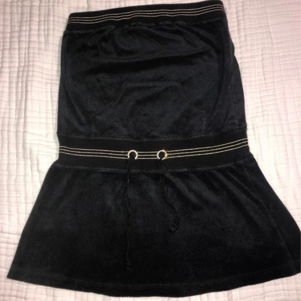 BEBE Sport Y2K womens mini black terry dress / cover up